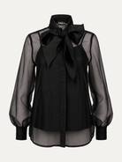 ALESSANDRA blouse Black Organza - Lesley Evers-Black-Shop-Shop/All Products