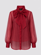 ALESSANDRA blouse Burgundy Organza - Lesley Evers-Black-Shop-Shop/All Products
