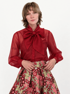 ALESSANDRA blouse Burgundy Organza - Lesley Evers-Black-Shop-Shop/All Products