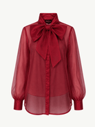 ALESSANDRA blouse Burgundy Organza - Lesley Evers-Black-Shop-Shop/All Products