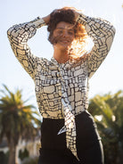 ALESSANDRA blouse Pebbles Ivory - Lesley Evers - Black - Shop - Shop/All Products