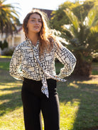 ALESSANDRA blouse Pebbles Ivory - Lesley Evers - Black - Shop - Shop/All Products