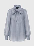 ALESSANDRA blouse Smoky Blue Organza - Lesley Evers-Black-Shop-Shop/All Products