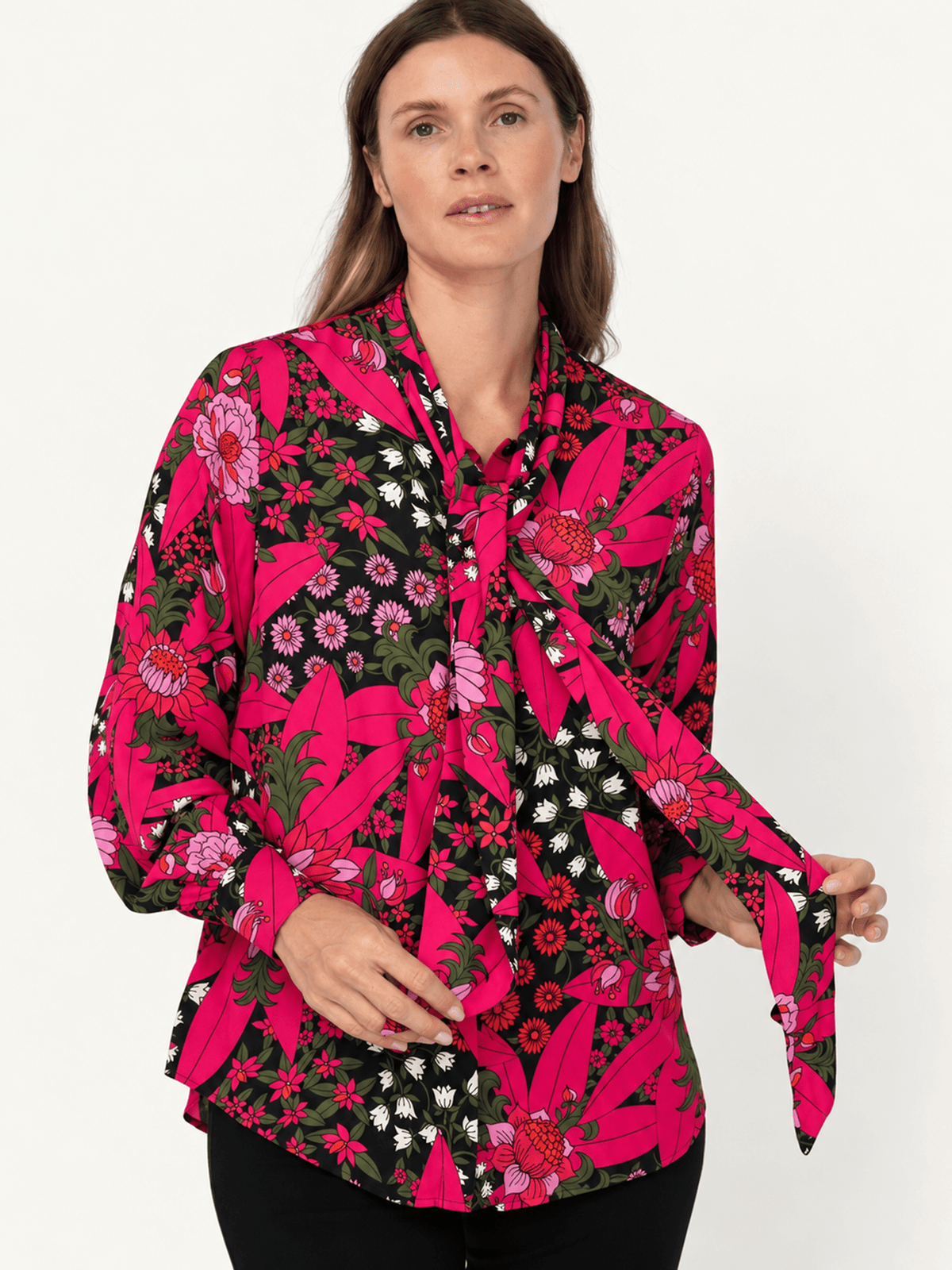 ALESSANDRA blouse Splendor Red - Lesley Evers-Black-Shop-Shop/All Products