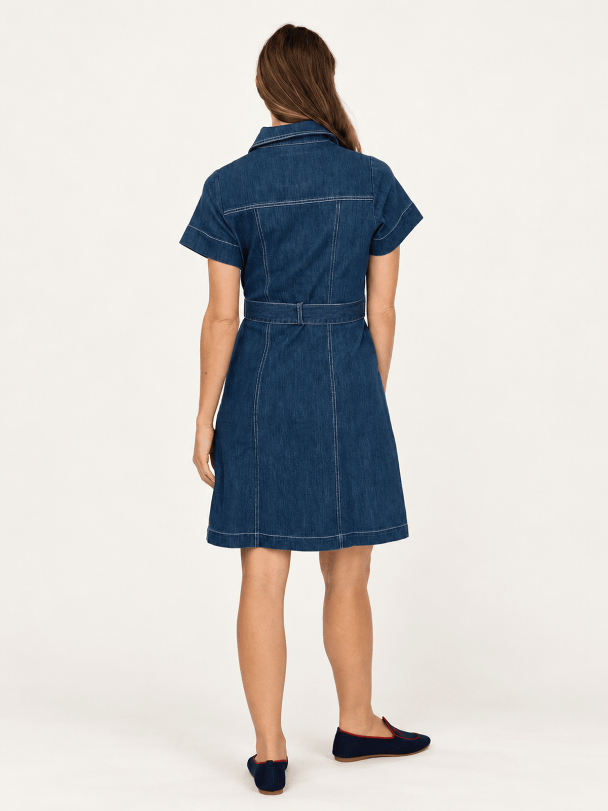 ALEXA dress Indigo Denim - Lesley Evers-denim-Dress-Shop