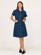 ALEXA dress Indigo Denim - Lesley Evers-denim-Dress-Shop