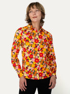 ALICE blouse Cosmos Orange - Lesley Evers-alice-Button Top-clothing