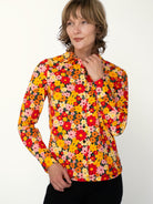 ALICE blouse Cosmos Orange - Lesley Evers-alice-Button Top-clothing