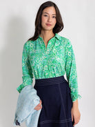 ALICE blouse Flower Patch Green - Lesley Evers - alice - Button Top - clothing