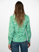 ALICE blouse Flower Patch Green - Lesley Evers-alice-Button Top-clothing