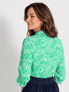 ALICE blouse Flower Patch Green - Lesley Evers-alice-Button Top-clothing