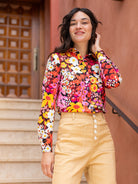 ALICE blouse Garden Party Pink - Lesley Evers - alice - Button Top - clothing