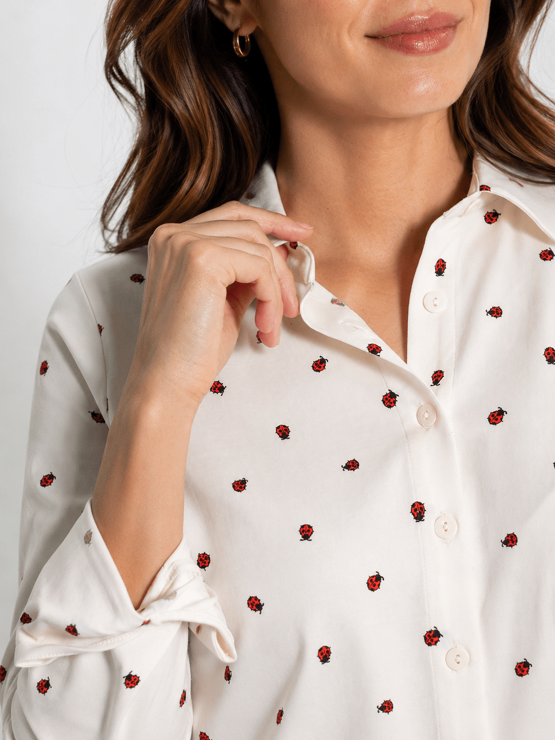 ALICE blouse Ladybugs - Lesley Evers-alice-Button Top-clothing