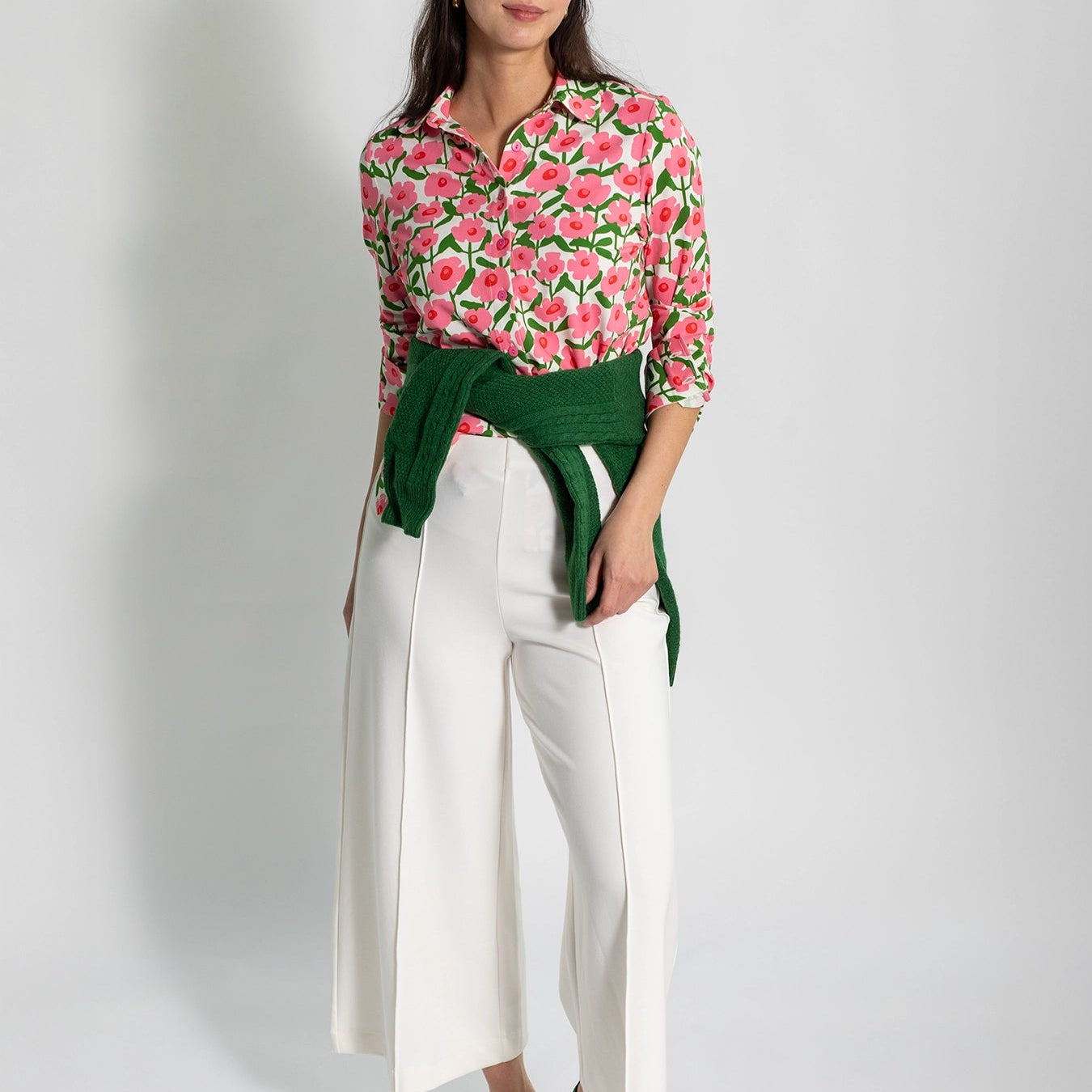 ALICE blouse Mod Blossoms Pink - Lesley Evers - alice - Button Top - clothing