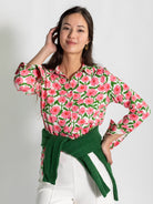 ALICE blouse Mod Blossoms Pink - Lesley Evers - alice - Button Top - clothing