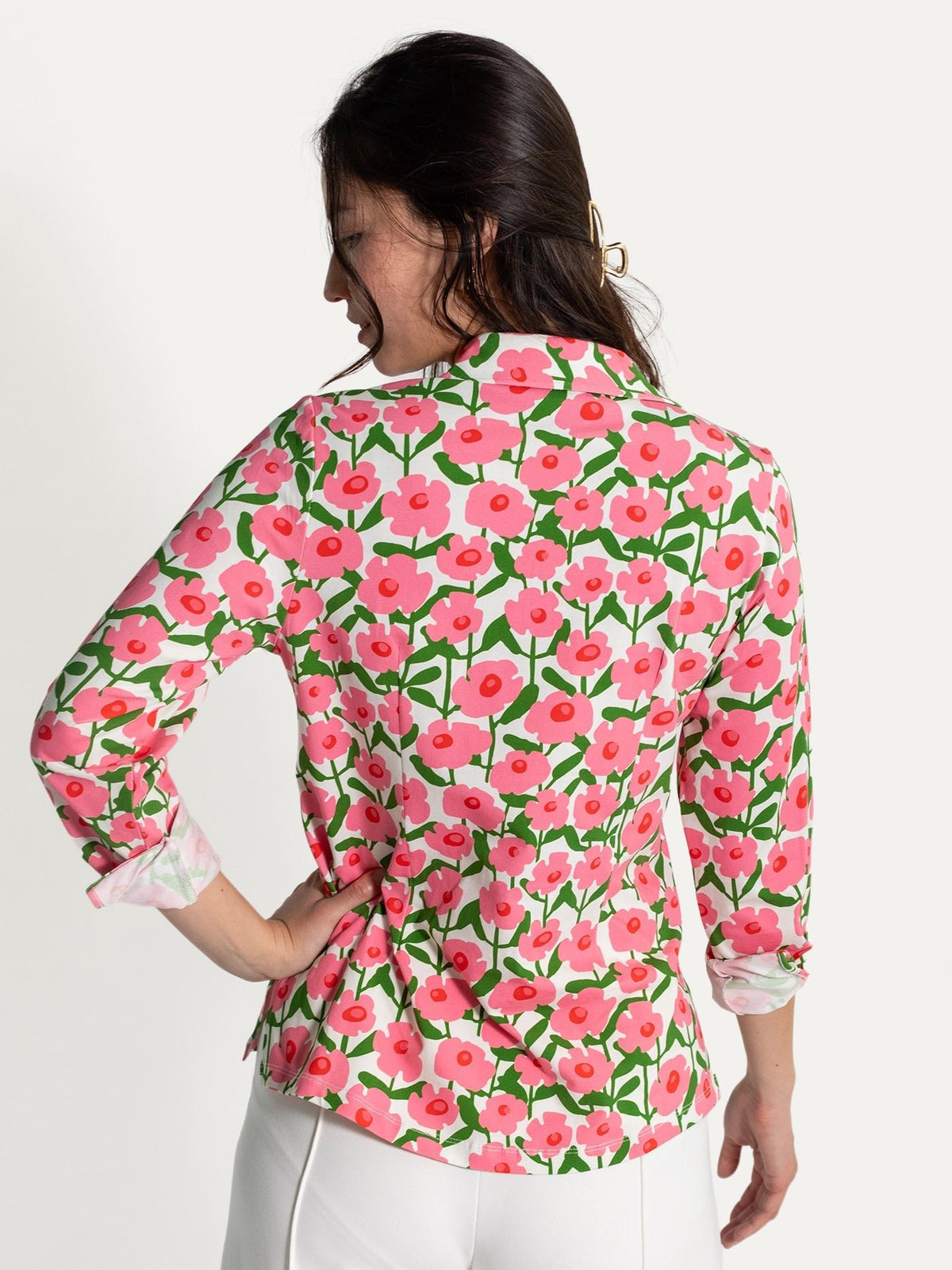 ALICE blouse Mod Blossoms Pink - Lesley Evers-alice-Button Top-clothing