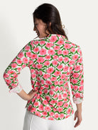 ALICE blouse Mod Blossoms Pink - Lesley Evers-alice-Button Top-clothing
