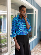 ALICE blouse Picardy Blue - Lesley Evers - alice - Button Top - clothing