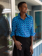 ALICE blouse Picardy Blue - Lesley Evers - alice - Button Top - clothing