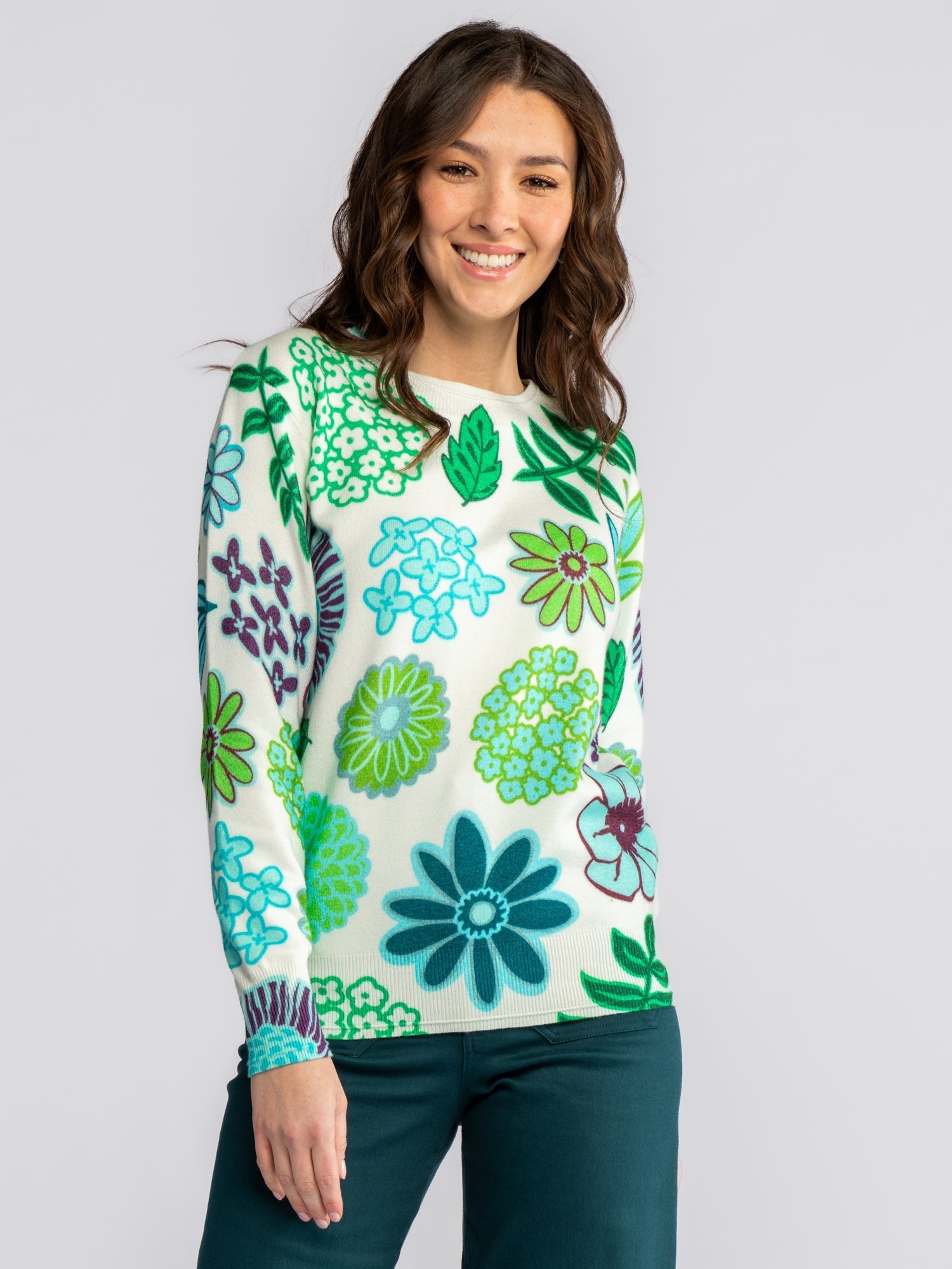 AMELIA sweater Dazzle Flower Blue - Lesley Evers - Best Seller - Shop - Shop/All Products