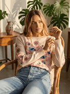 AMELIA sweater Doves Pink - Lesley Evers - Shop - Shop/All Products - Shop/Separates