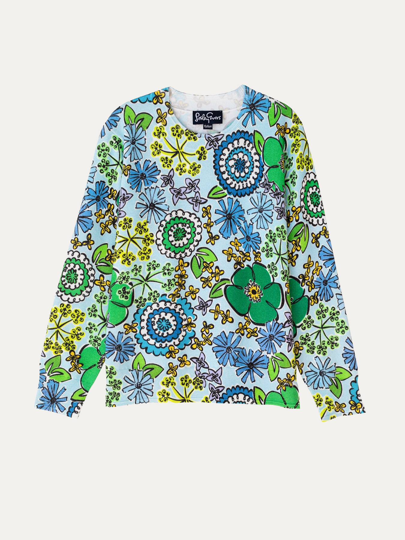 AMELIA sweater Flower Fancy Blue - Lesley Evers-new-Shop-Shop/All Products