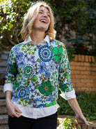 AMELIA sweater Flower Fancy Blue - Lesley Evers - Shop - Shop/All Products - Shop/Separates