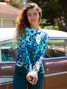 AMELIA sweater Garden Party Blue - Lesley Evers - Shop - Shop/All Products - Shop/Separates