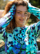 AMELIA sweater Garden Party Blue - Lesley Evers - Shop - Shop/All Products - Shop/Separates