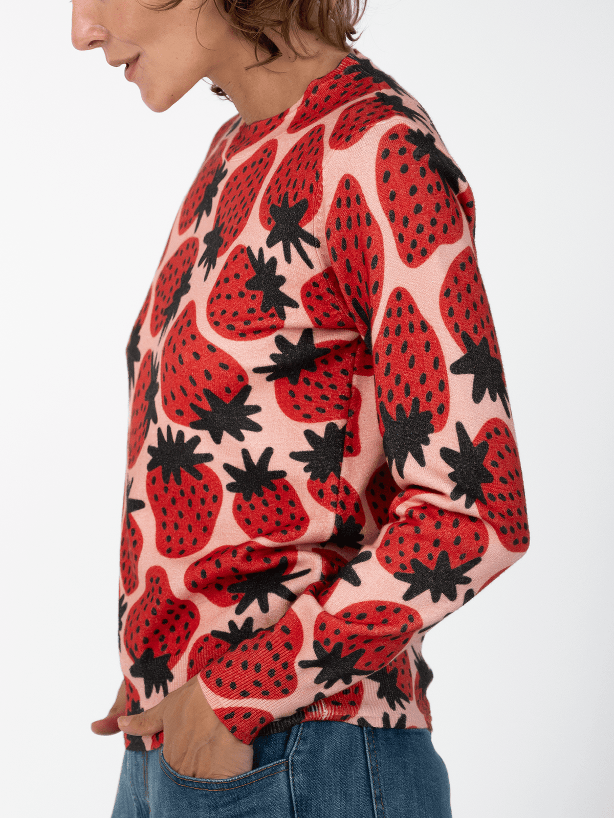 AMELIA sweater Strawberries - Lesley Evers-Shop-Shop/All Products-Shop/Separates