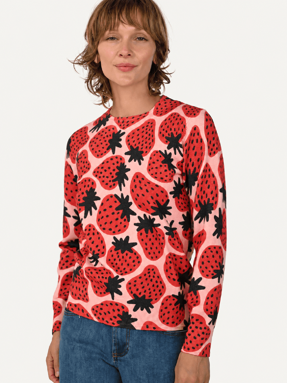 AMELIA sweater Strawberries - Lesley Evers-Shop-Shop/All Products-Shop/Separates
