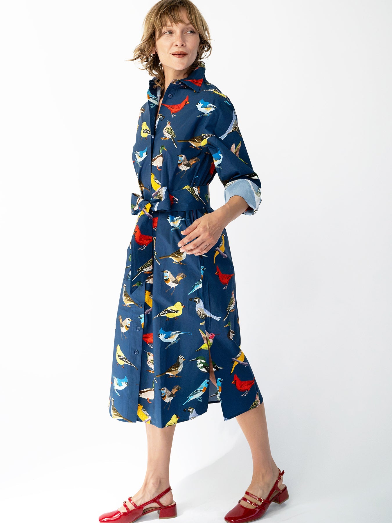 AMY dress Navy Birds - Lesley Evers-new arrival-Shop-Shop/All Products