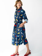 AMY dress Navy Birds - Lesley Evers-new arrival-Shop-Shop/All Products