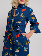 AMY dress Navy Birds - Lesley Evers - new arrival - Shop - Shop/All Products
