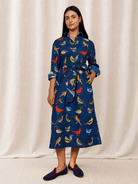 AMY dress Navy Birds - Lesley Evers - new arrival - Shop - Shop/All Products