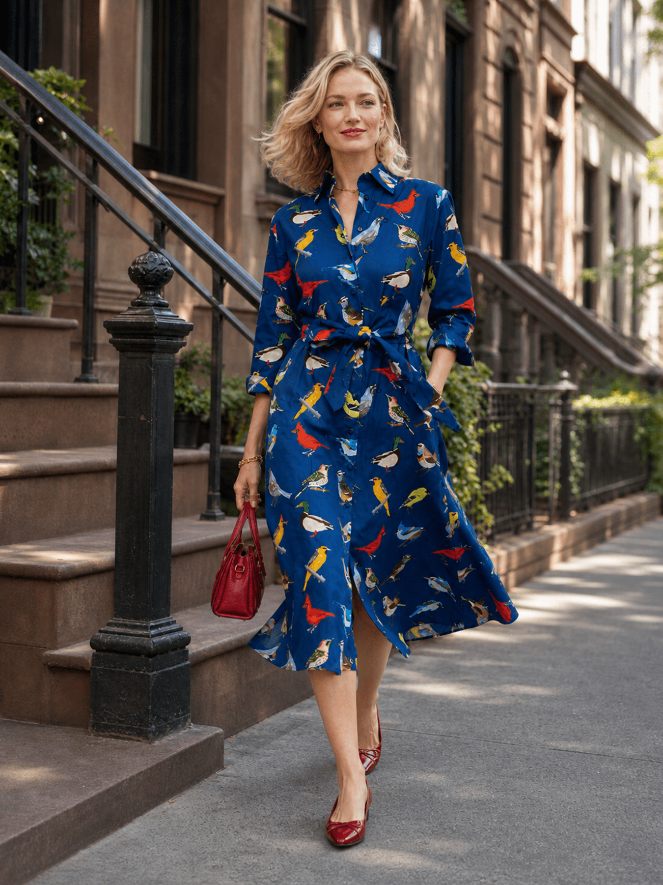 AMY dress Navy Birds - Lesley Evers - new arrival - Shop - Shop/All Products