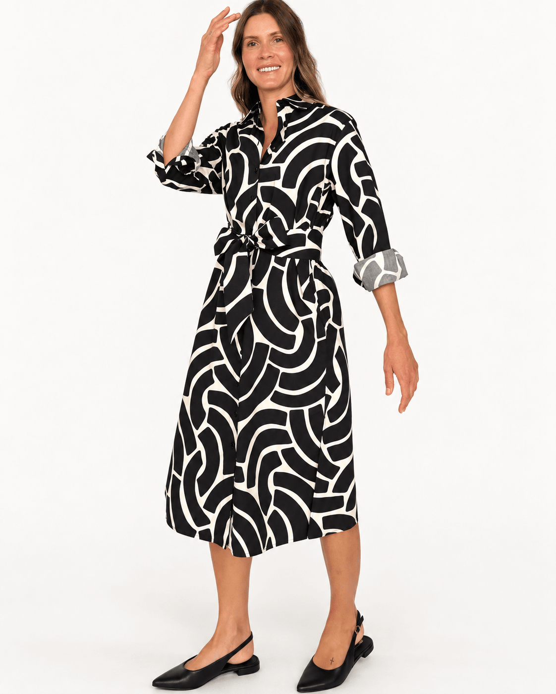 AMY dress Swoops Black - Lesley Evers-Shop-Shop/All Products-Shop/Dresses