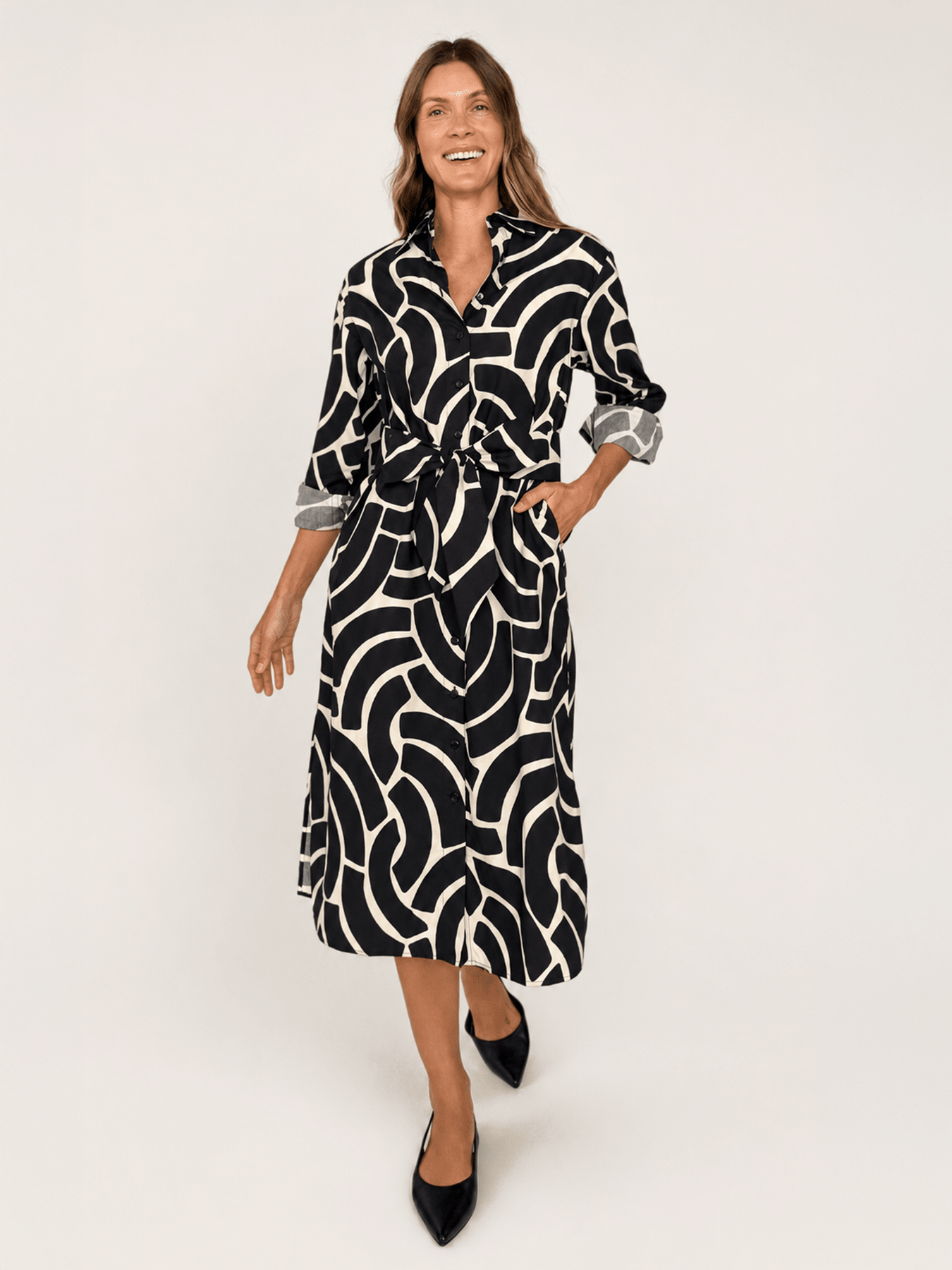AMY dress Swoops Black - Lesley Evers-Shop-Shop/All Products-Shop/Dresses