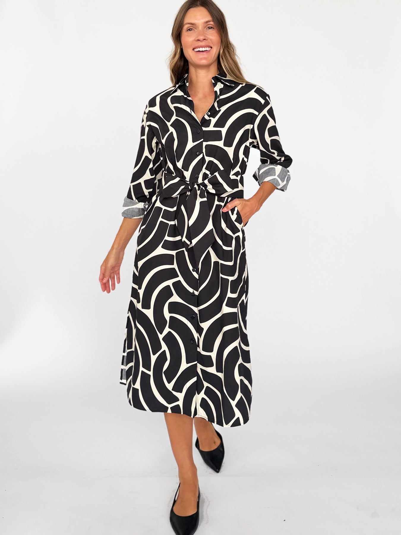AMY dress Swoops Black - Lesley Evers-Shop-Shop/All Products-Shop/Dresses