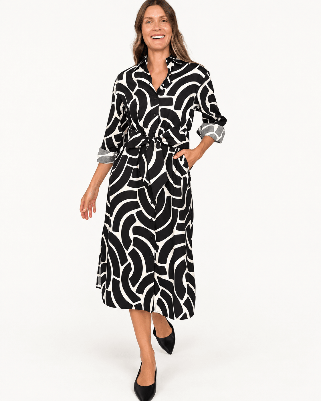 AMY dress Swoops Black - Lesley Evers-Shop-Shop/All Products-Shop/Dresses