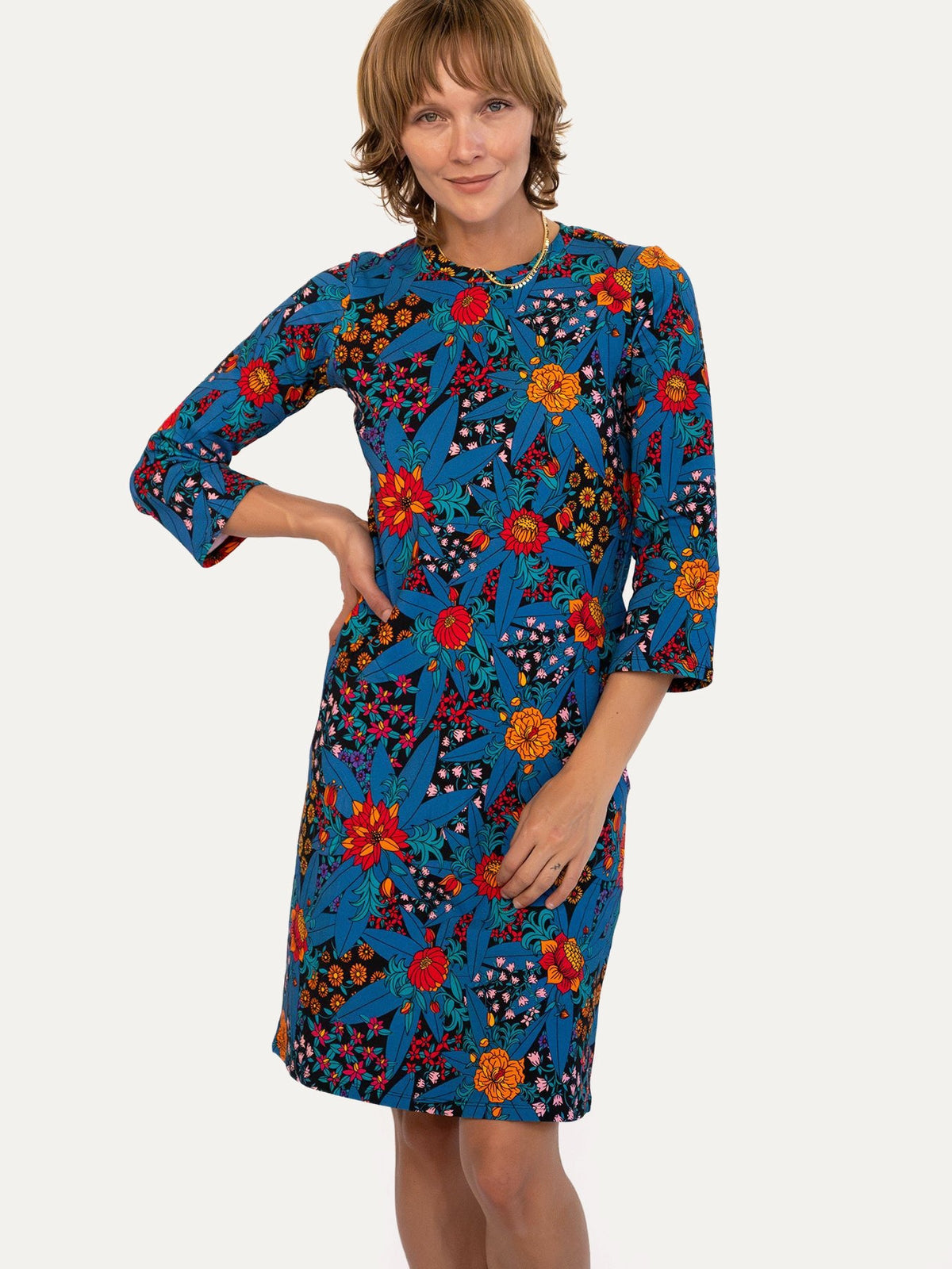 ARDEN dress Splendor Teal - Lesley Evers-ARDEN-Dress-Knee Length Dress