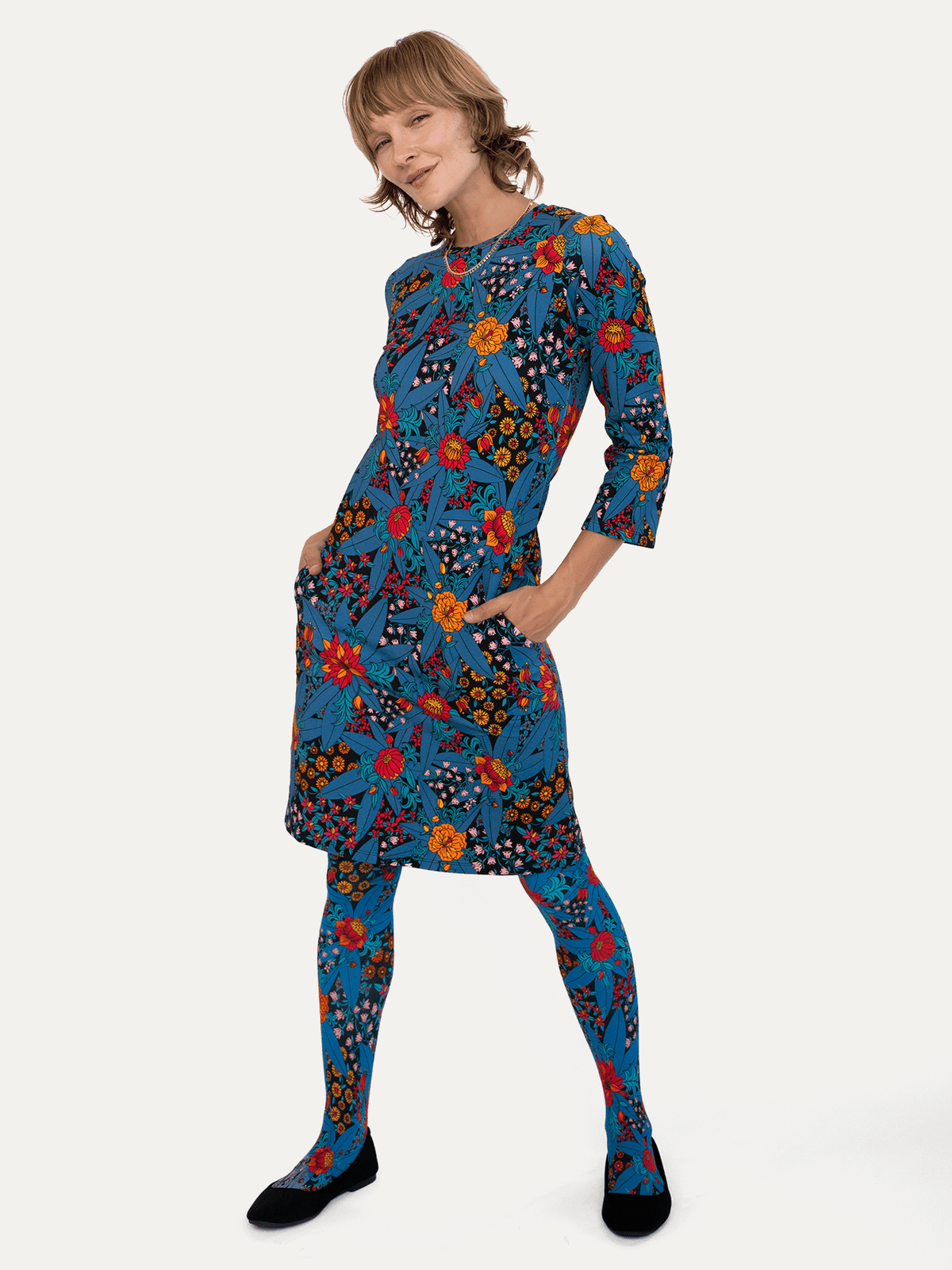ARDEN dress Splendor Teal - Lesley Evers-ARDEN-Dress-Knee Length Dress