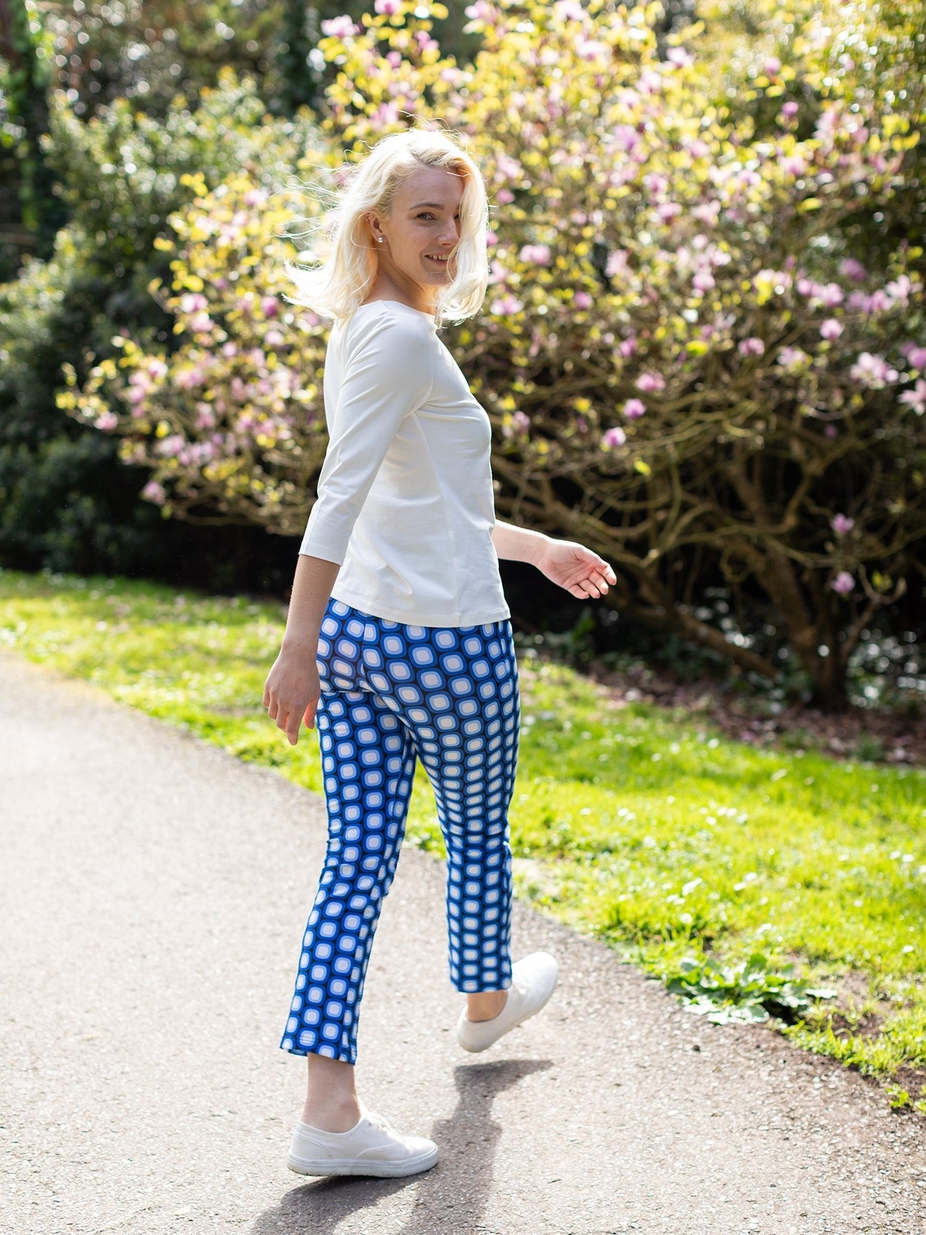 AUDREY pant Dots Blue - Lesley Evers - audrey - audrey fall25 - Bottoms