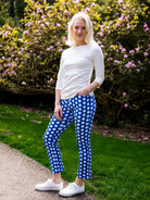 AUDREY pant Dots Blue - Lesley Evers - audrey - audrey fall25 - Bottoms