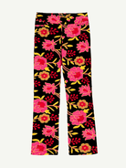 AUDREY pant Embroidered Velvet Pink - Lesley Evers-audrey-Black-Bottoms