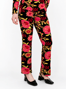 AUDREY pant Embroidered Velvet Pink - Lesley Evers-audrey-Black-Bottoms