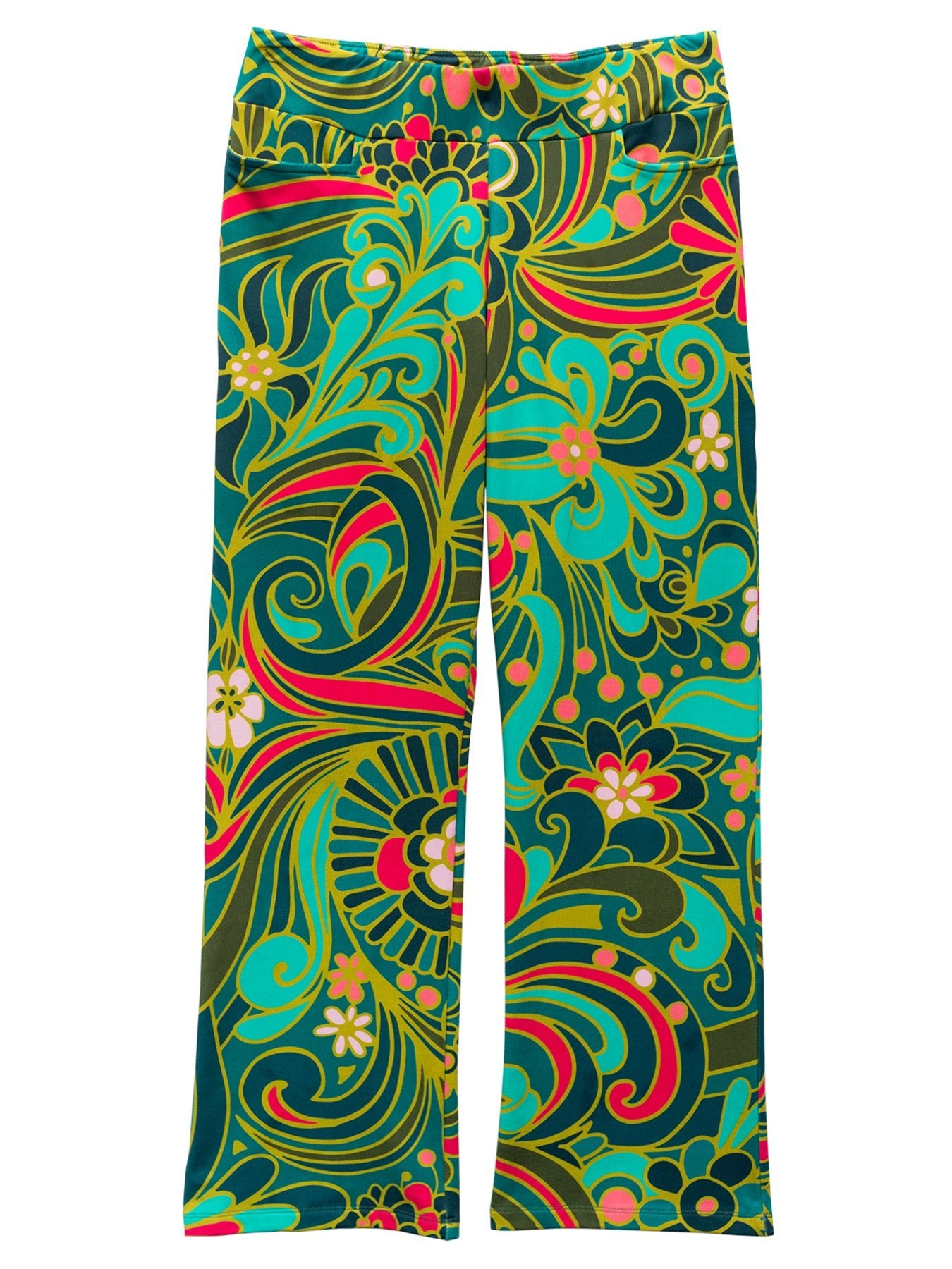 AUDREY pant Flowerland Green – Lesley Evers
