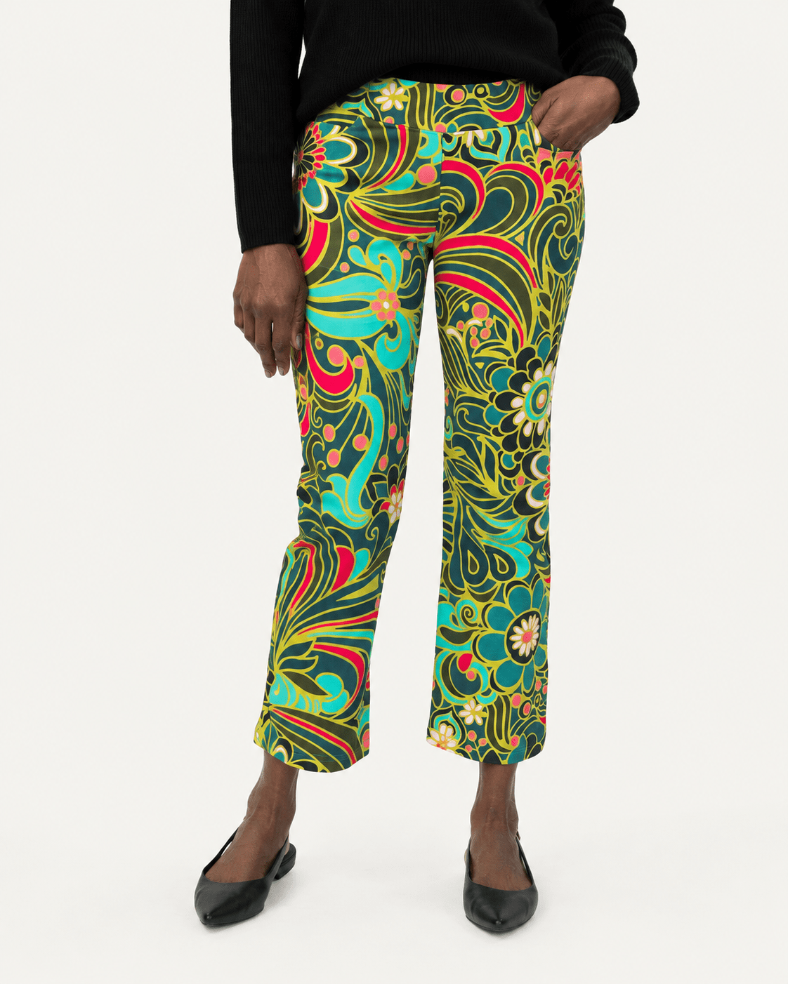 AUDREY pant Flowerland Green - Lesley Evers-audrey-Bottoms-cotton