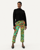 AUDREY pant Flowerland Green - Lesley Evers-audrey-Bottoms-cotton