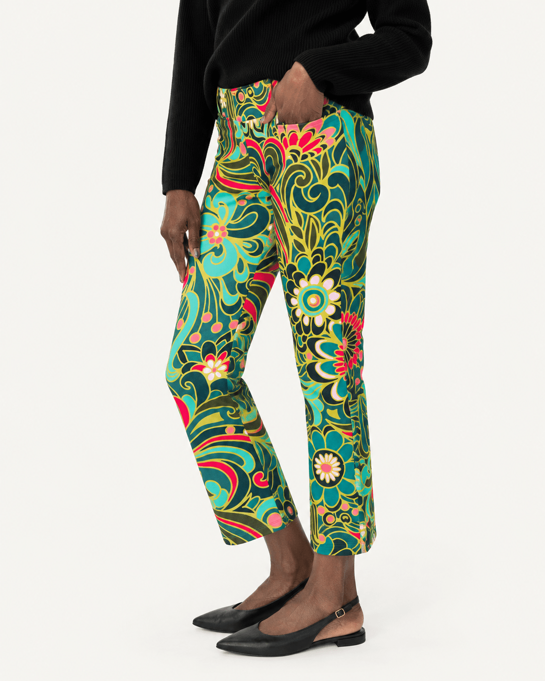 AUDREY pant Flowerland Green - Lesley Evers-audrey-Bottoms-cotton